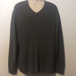Calvin Klein Jeans Men's 2X Gray V Neck Sweater